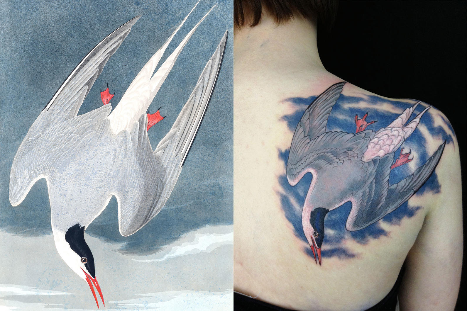 2 Green Birds Flying Best Temporary Tattoos| WannaBeInk.com